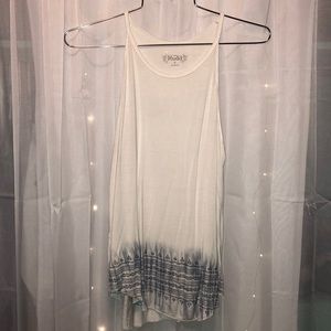 white pattern tank top